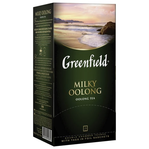 Чай GREENFIELD (Гринфилд) "Milky Oolong" ("Молочный улун"), улун с добавками, 25 пакетиков по 2 г, 1067-15