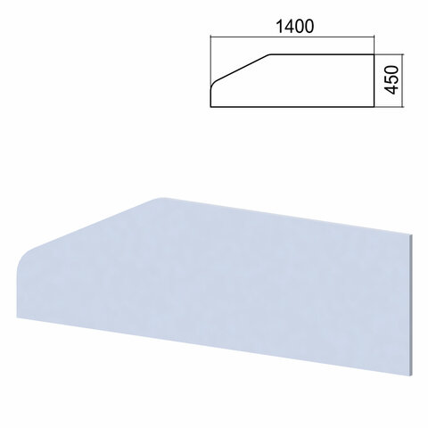 Экран-перегородка к столам "Арго" шириной 1400 мм, серый (КОМПЛЕКТ)