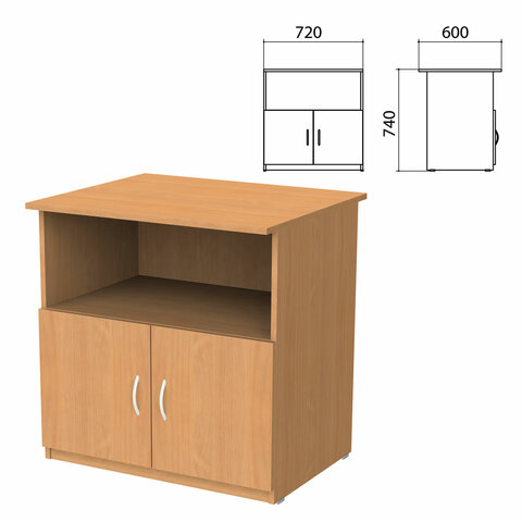 Тумба для оргтехники "Бюджет", 720х600х740 мм, 2 двери, груша ароза, 402658-336