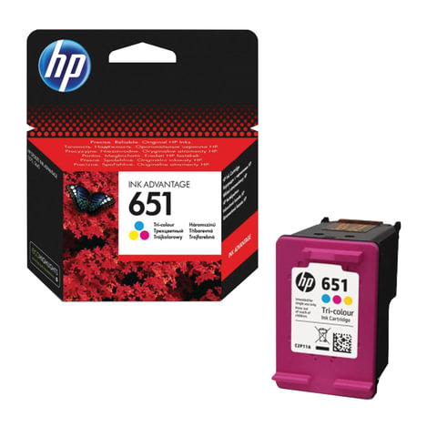 Картридж струйный HP (С2P11AE) Ink Advantage 5575/5645/OfficeJet 202, №651, цветной, оригинальный, ресурс 300 стр., C2P11AE