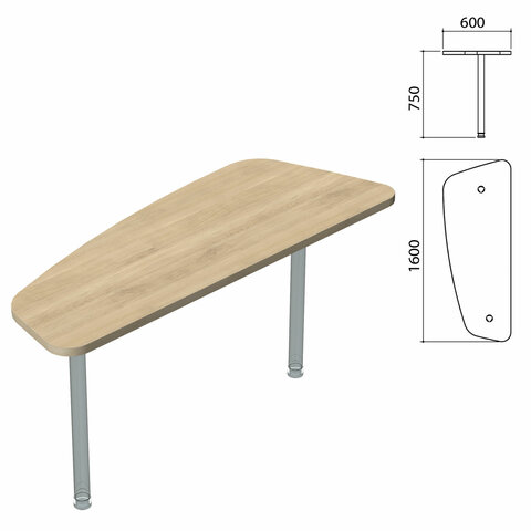 Стол приставной "Приоритет" (1600х600х750 мм), БЕЗ ОПОР (640411), кронберг, К-921, К-921 кронберг