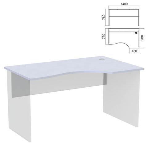 Стол эргономичный ЧАСТЬ 1 "Арго", 1400х900х760 мм, правый, серый