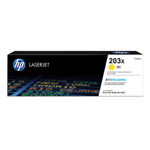 Картридж лазерный HP (CF542X) LaserJet Pro M254/M280/M281, №203X, желтый, оригинальный, ресурс 2500 страниц