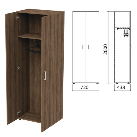Шкаф для одежды "Приоритет", 720х438х2000 мм, лагос (КОМПЛЕКТ)
